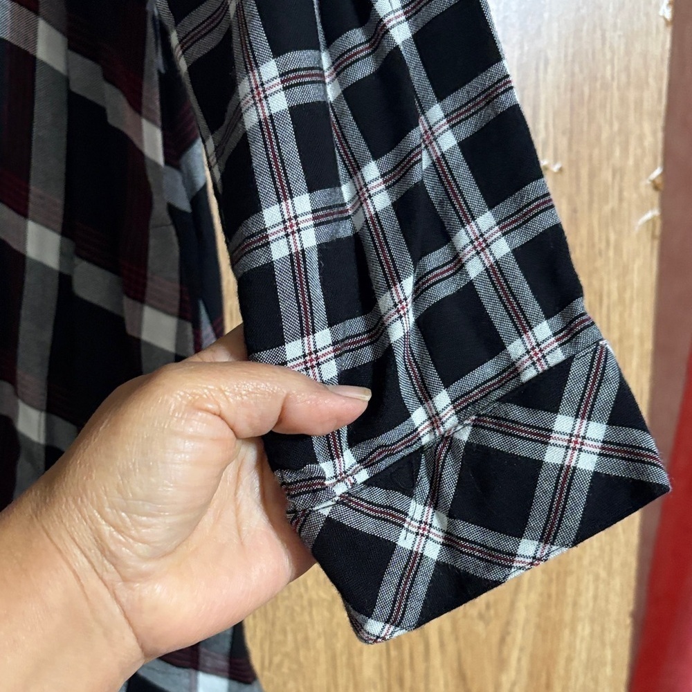 J. Jill Black and White Checkered Shirt - Picture 4 of 7